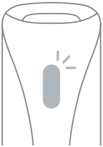 The EmbraceMini front LED glowing white while charging