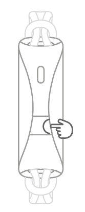 Pressing the front button to power on EmbraceMini