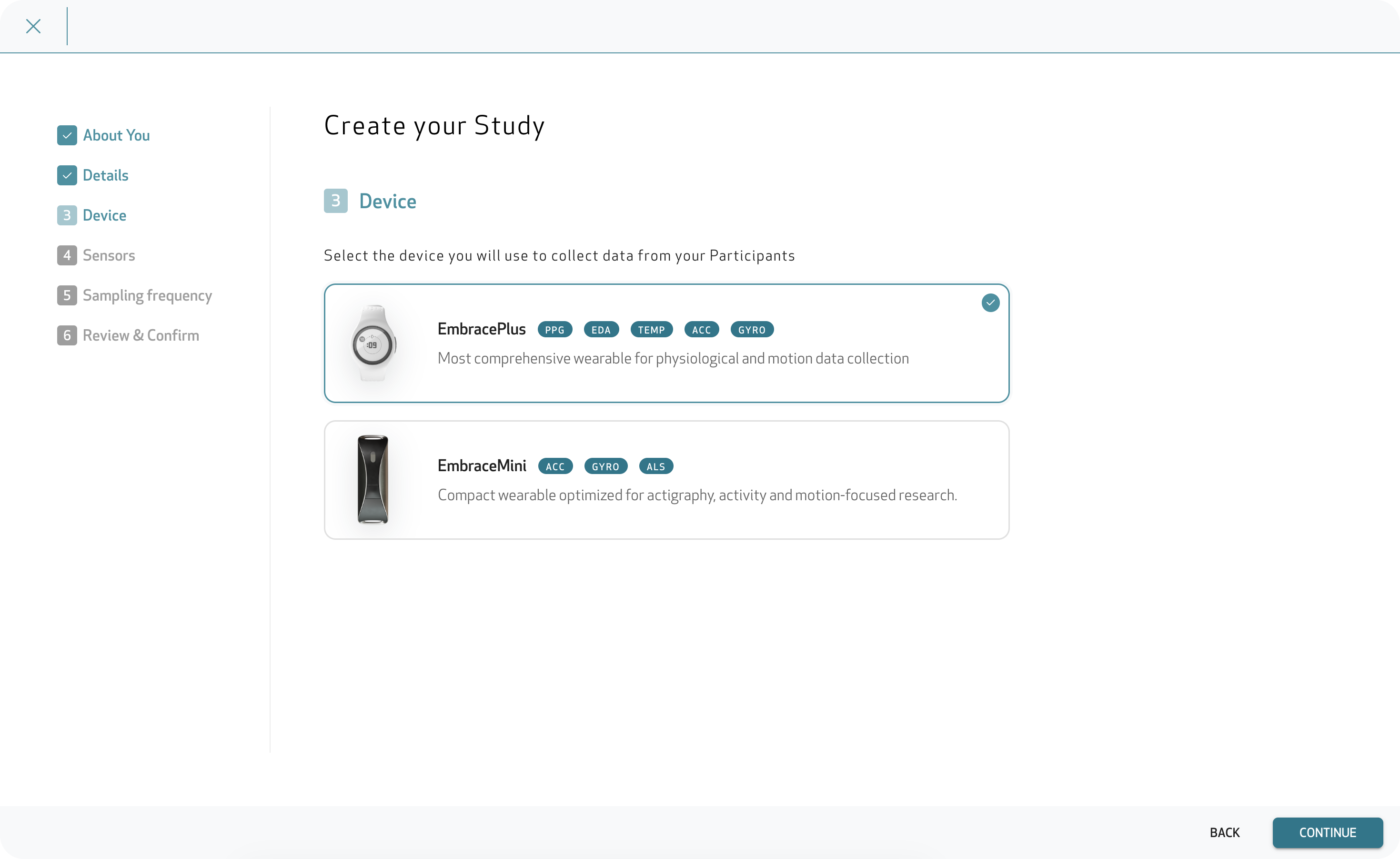 Choosing which Empatica Wearable to use with your study